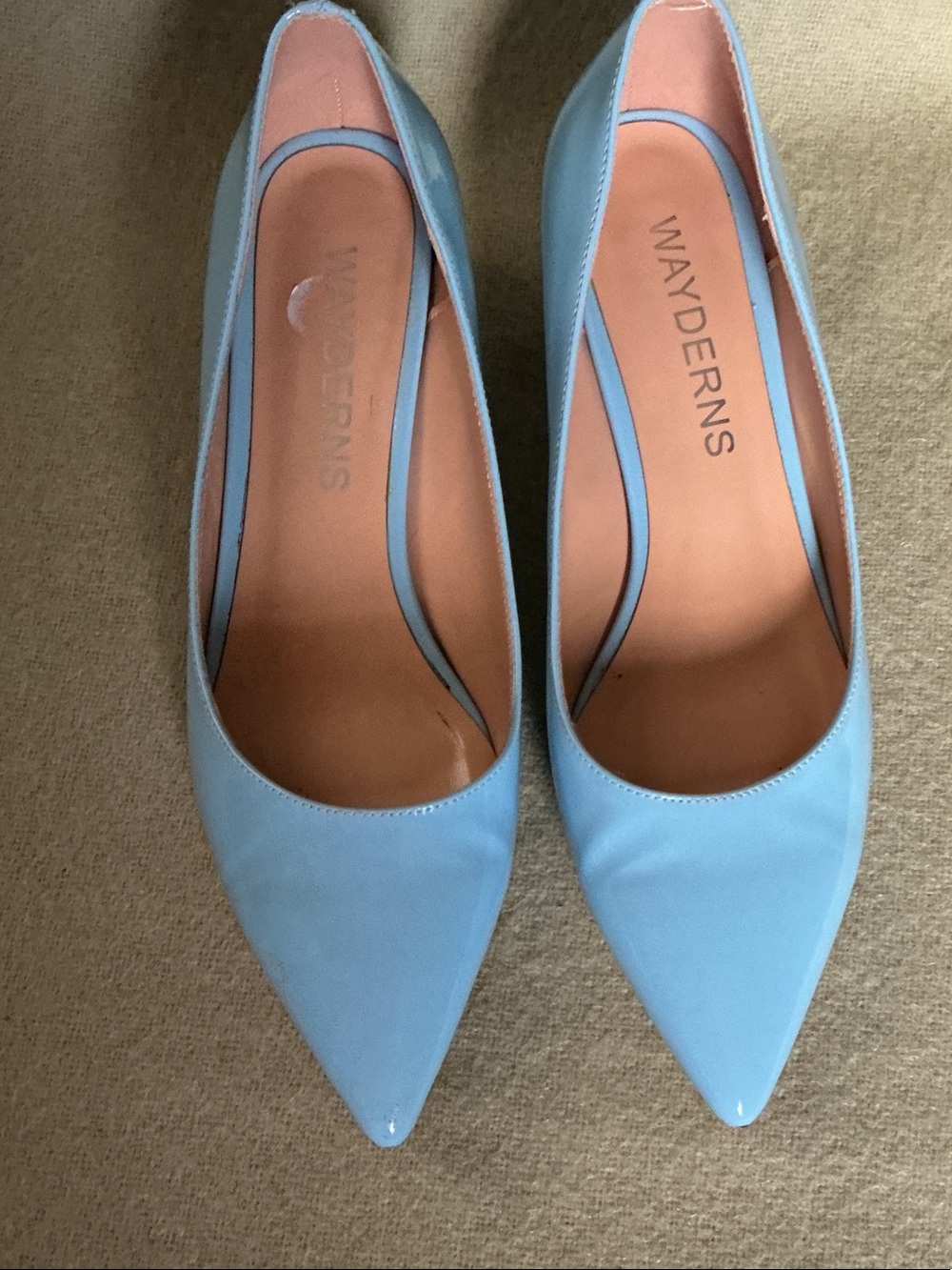 WAYDERNS Women's Pointed Toe Heels in Baby Blue